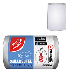 GUT&GÜNSTIG Kosmetikbeutel 5,0 l transparent, 60 St.