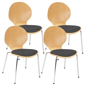 Nowy Styl Schalenstühle Cafe VI buche, schwarz Holz, 4 St.