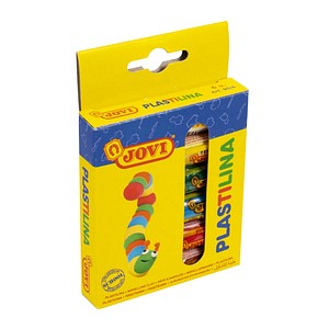 JOVI Knete PLASTILINA farbsortiert, 6 Farben je 15,0 g