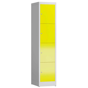 ClassiX Schließfachschrank lichtgrau, zinkgelb X-523416, 4 Schließfächer 41,5 x 50,0 x 180,0 cm