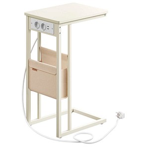 VASAGLE Beistelltisch rechteckig Spanplatte creme 40,0 x 30,0 x 62,0 cm, 1 St.