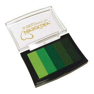 Rayher Stempelkissen Versacolor 5 Grüntöne 7,5 x 4,7 cm, 1 St.