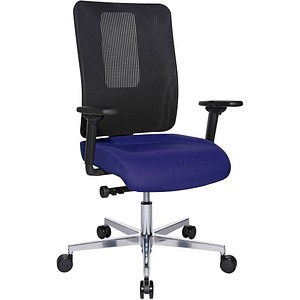 Topstar Bürostuhl Sitness Open X (N) Deluxe Alu mit Schiebesitz, OX39WTW2 T380 Stoff blau, Gestell alu