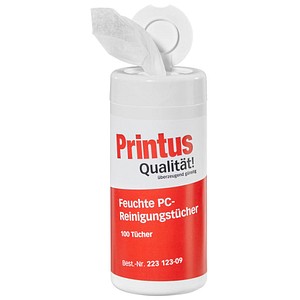 Printus feuchte Reinigungstücher PC-/Oberflächen 1-lagig weiß, 100 Tücher