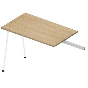 Quadrifoglio Anbautisch X3 eiche, weiß rechteckig 100,0 x 60,0 x 75,0 cm
