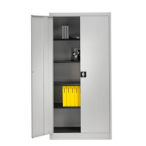 mauser Stahlschrank entero BF6 - 7035/7035 lichtgrau 4 Fachböden 95,0 x 60,0 x 195,0 cm, aufgebaut, 1 St.