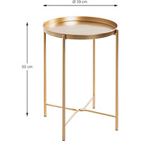Möbel | gold x Printus 50,0 39,0 Metall 39,0 HAKU Beistelltisch cm x