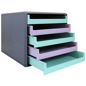 M&M Schubladenbox  minze, lavendel 30057675BE, DIN A4 mit 5 Schubladen, 1 St.