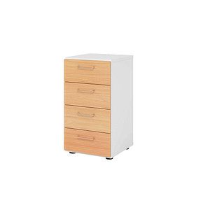 HAMMERBACHER 924S4 Schubladenschrank buche, weiß 4 Schubladen 40,0 x 42,0 x 74,8 cm, 1 St.