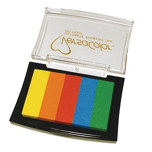 Rayher Stempelkissen Versacolor gelb/orange/rot/blau/grün 7,5 x 4,7 cm, 1 St.