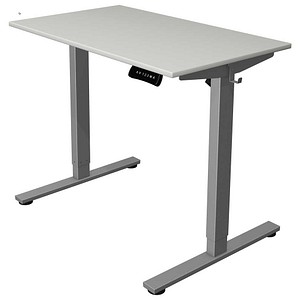 Kerkmann Move base 2 elektrisch höhenverstellbarer Schreibtisch lichtgrau rechteckig, T-Fuß-Gestell silber 100,0 x 60,0 cm