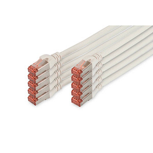 DIGITUS RJ45-Stecker/RJ-45 Stecker Netzwerkkabel DK-1644-050-WH-10 5,0 m weiß, 10 St.