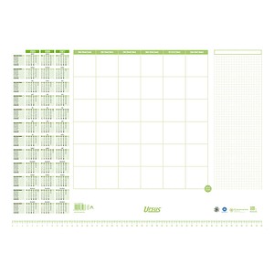 Ursus® Schreibtischunterlage weiß/grün Papier 52,5 x 37,5 cm, 30 Blatt