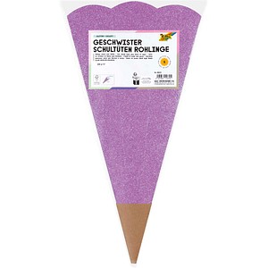 folia Schultüte Geschwister glitter violett 5 St.