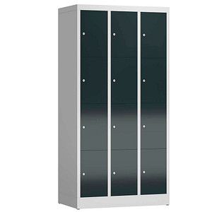 ClassiX Schließfachschrank anthrazit, lichtgrau X-520438, 12 Schließfächer 87,0 x 50,0 x 180,0 cm