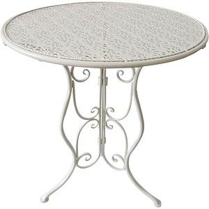 Garden Pleasure Gartentisch LASCAR weiß rund 60,0 x 60,0 x 70,0 cm