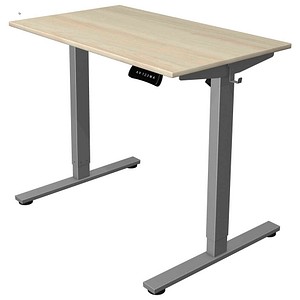 Kerkmann Move base 2 elektrisch höhenverstellbarer Schreibtisch ahorn rechteckig, T-Fuß-Gestell silber 100,0 x 60,0 cm