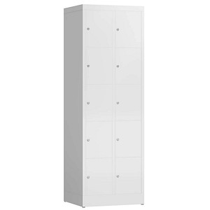 ClassiX Schließfachschrank signalweiß X-520527, 10 Schließfächer 59,0 x 50,0 x 180,0 cm