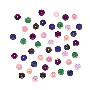 Rayher Streu-Pailletten mehrfarbig gewölbt Mix irisierend Ø 6,0 mm, 6 Beutel