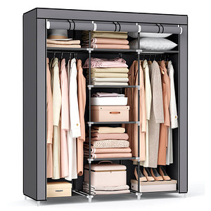 SONGMICS Stoffschrank, RYG12G grau 150,0 x 45,0 x 175,0 cm, 1 St.