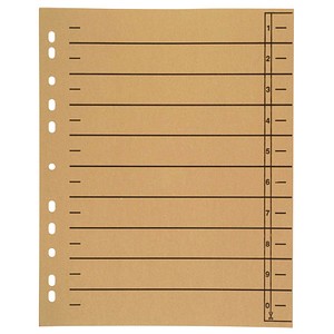 Wekre Trennblätter DIN A4 0-9 grau, 230 g/m², 100 Blatt