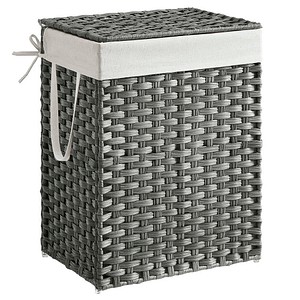 SONGMICS Wäschekorb grau, weiß, bis 25,0 kg, 1 St.