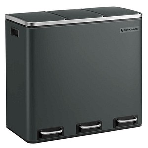SONGMICS Mülltrenner 3x 18,0 l grüngrau, 1 St.