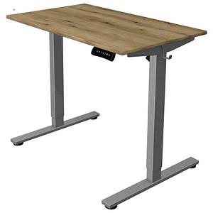 Kerkmann Move base 2 elektrisch höhenverstellbarer Schreibtisch asteiche rechteckig, T-Fuß-Gestell silber 100,0 x 60,0 cm