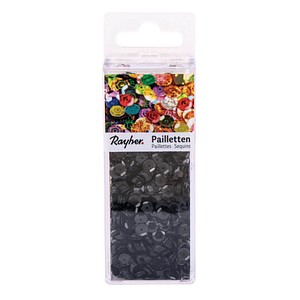 Rayher Streu-Pailletten schwarz gewölbt Ø 6,0 mm, 4.000 St.