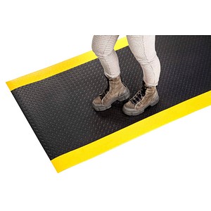 WESEMEYER Anti-Ermüdungsmatte Soft Plus schwarz, gelb 60,0 x 300,0 cm