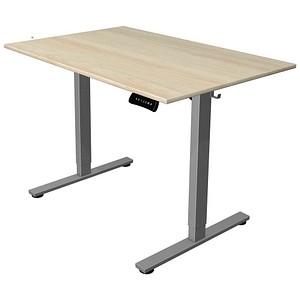 Kerkmann Move base 2 elektrisch höhenverstellbarer Schreibtisch ahorn rechteckig, T-Fuß-Gestell silber 120,0 x 80,0 cm