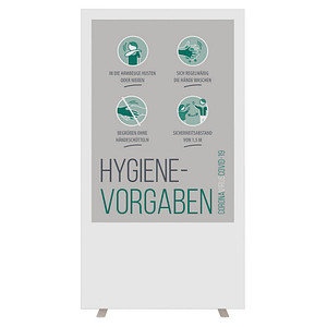 PAPERFLOW Trennwand easyScreen, Hygiene-Vorgaben weiß 94,0 x 174,0 cm