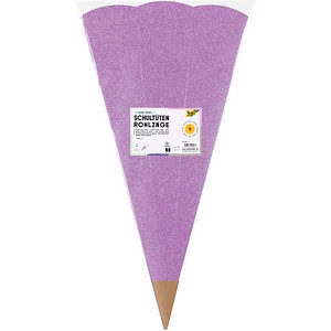 folia Schultüte Geschwister glitter violett 5 St.