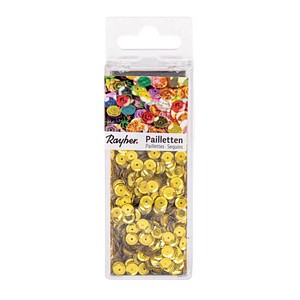 Rayher Streu-Pailletten gelbgold gewölbt Ø 6,0 mm, 4.000 St.