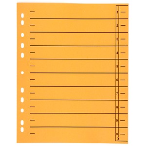 Wekre Trennblätter DIN A4 0-9 orange, 230 g/m², 100 Blatt