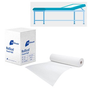 Meditrade® Ärztekrepp ROLLICEL® 2-lagig weiß 55,0 cm x 50,0 m, 9 Rollen