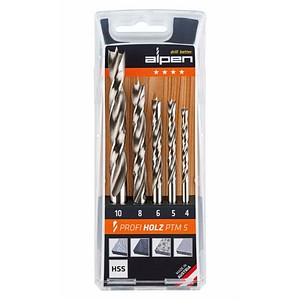 alpen Holzbohrer-Set Profi PTM 5, 5-tlg.
