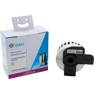 G&G Endlospapierrolle für Etikettendrucker weiß, 29,0 mm, 1 x 1 Etiketten
