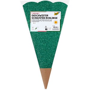 folia Schultüte Geschwister glitter grün 5 St.