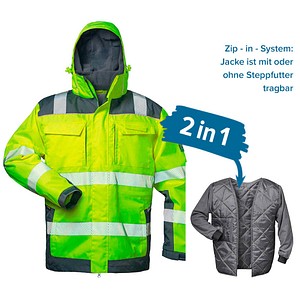 elysee® unisex Warnjacke Winter RUFUS gelb, grau Größe 2XL