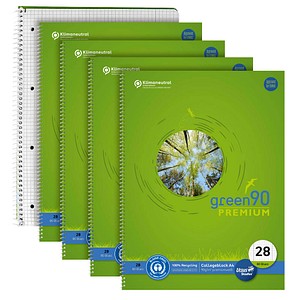 AKTION: 5 Staufen® Collegeblöcke green PREMIUM DIN A4 kariert