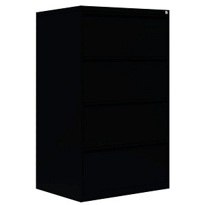 LÜLLMANN Hängeregistraturschrank tiefschwarz 4 Schubladen 76,0 x 62,0 x 132,0 cm, 1 St.