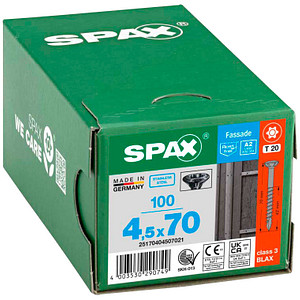 SPAX® Fassadenschrauben T20 Linsensenkkopf BLAX A2 25170404507021 4,5 mm x 70 mm, 100 St.