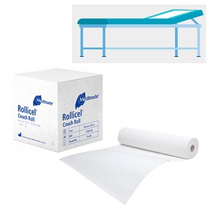 Meditrade® Ärztekrepp ROLLICEL® 2-lagig weiß 39,0 cm x 50,0 m, 9 Rollen
