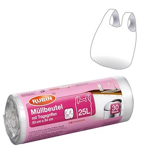 RUBIN Müllbeutel 25,0 l transparent, 30 St.