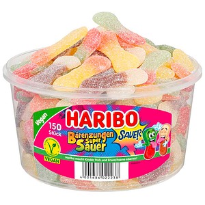 HARIBO Bärenzungen Super Sauer Fruchtgummi 150 St./1350,0 g, 150 St.