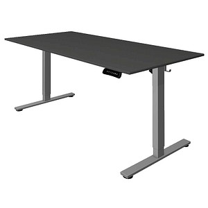 Kerkmann Move base 2 elektrisch höhenverstellbarer Schreibtisch anthrazit rechteckig, T-Fuß-Gestell silber 160,0 x 80,0 cm