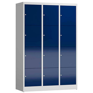 ClassiX Schließfachschrank enzianblau, lichtgrau X-523431, 12 Schließfächer 118,5 x 50,0 x 180,0 cm
