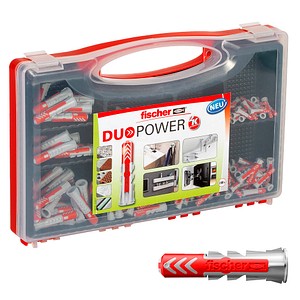 fischer RED-BOX - DuoPower 2K 535973 Universaldübel-Sortiment, 280-teiig