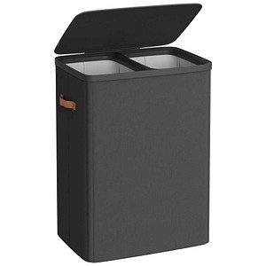 SONGMICS Wäschesortierer schwarz, bis 20,0 kg (bis 10,0 kg je Innentasche), 1 St.